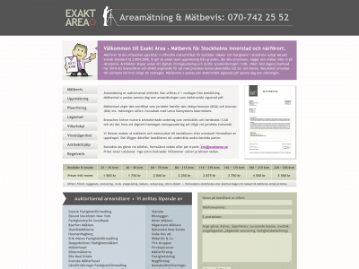 www.exaktarea.se snapshot