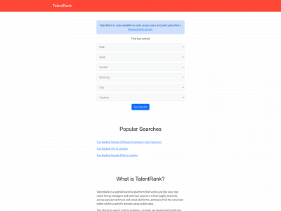 talentrank.com snapshot