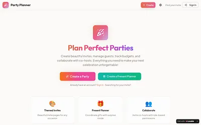 thepartyplanningapp.com snapshot