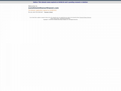 sunshineinthenorthwest.com snapshot