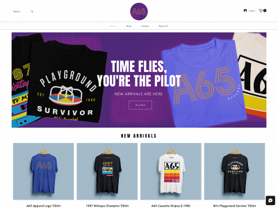 www.a65apparel.com snapshot