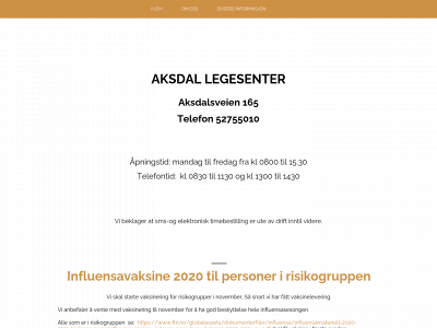 aksdal-legesenter.no snapshot