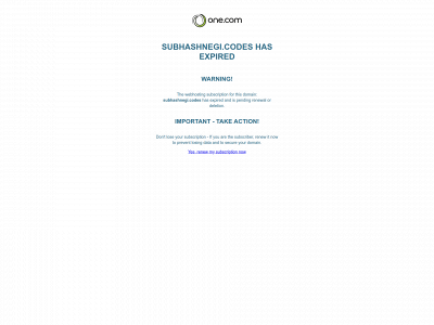 subhashnegi.codes snapshot