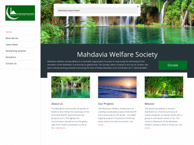 mahdaviawelfaresociety.org snapshot