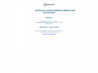 interstellarspaceminingcompany.one snapshot