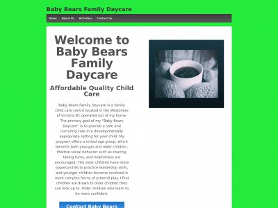 babybearschildcare.com snapshot