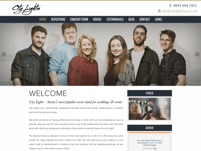 citylightsband.co.uk snapshot