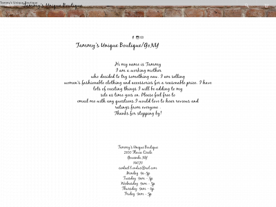 www.tammysuniqueboutique.com snapshot