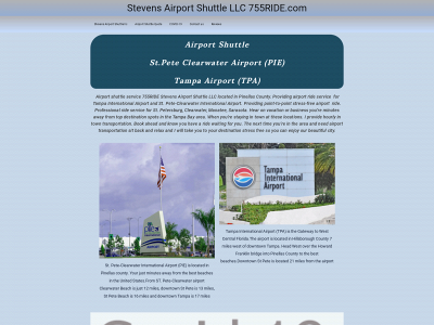 stevensairportshuttle.com snapshot