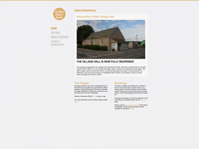 kinkervillagehall.org snapshot