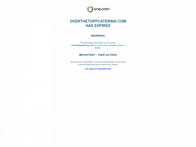 overthetoppcatering.com snapshot