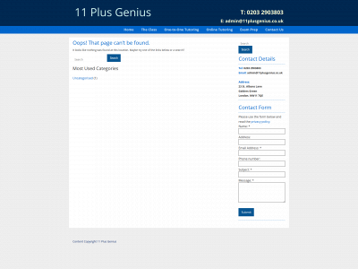 11plusgenius.co.uk snapshot