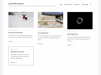 justmeandmyboys.com snapshot