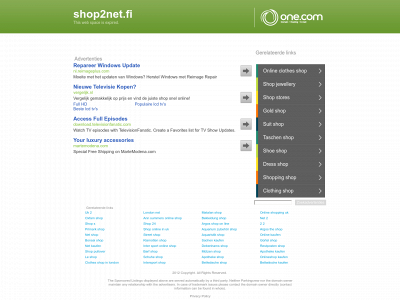 shop2net.fi snapshot