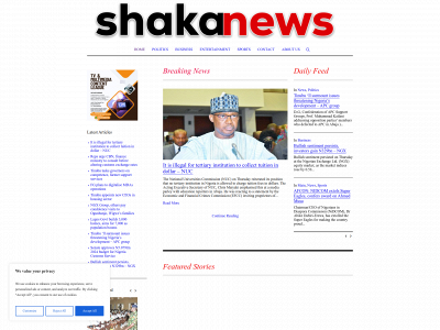 shakanews.com snapshot