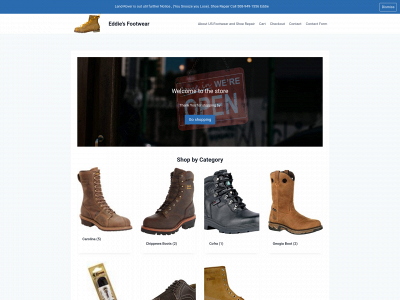 eddiesfootwear.com snapshot