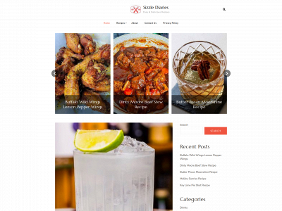 sizzlediaries.com snapshot