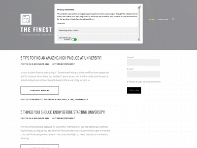 thefineststudent.com snapshot