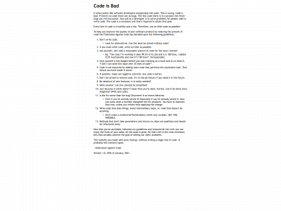 codeisbad.com snapshot