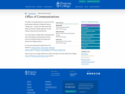 communications.pomona.edu snapshot