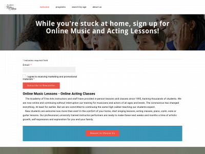 www.theacademyoffinearts.com snapshot