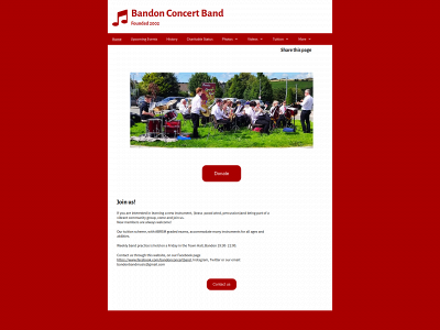 bandonconcertband.org snapshot