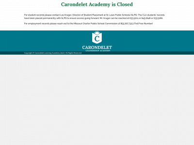 carondeletacademy.org snapshot