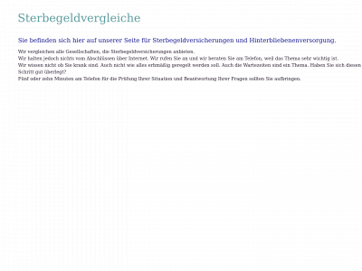sterbegeldvergleiche.com snapshot