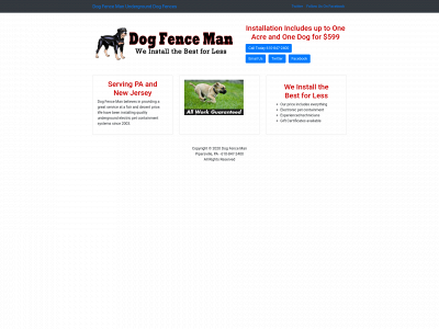 dogfenceman.com snapshot