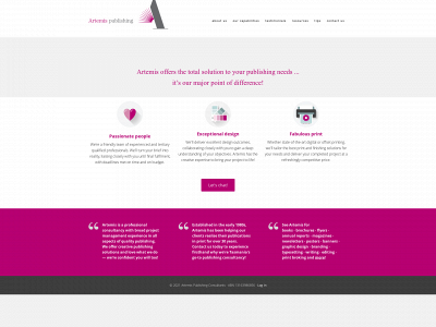 artemispublishing.com.au snapshot