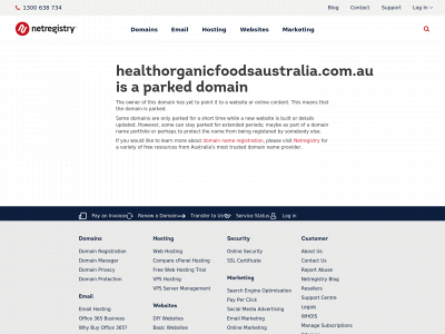 healthorganicfoodsaustralia.com.au snapshot