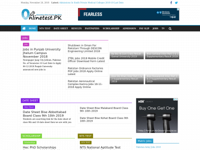 onlinetest.pk snapshot
