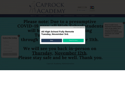caprockacademy.org snapshot
