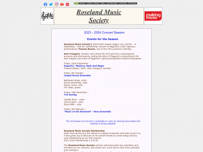 roselandmusicsociety.org.uk snapshot