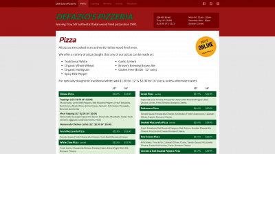 defaziospizza.com snapshot