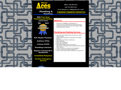 fouracesplumbingandheating.com snapshot