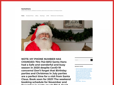 santahans.com snapshot