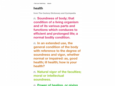 health.blog snapshot