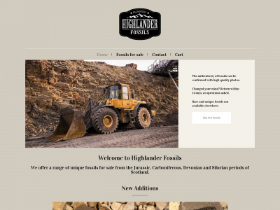 highlanderfossils.com snapshot