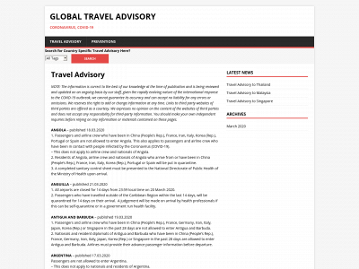 globaltraveladvisory.com snapshot