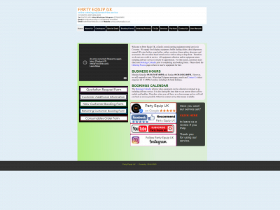 partyequip.co.uk snapshot
