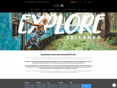 ayubowantours.com snapshot