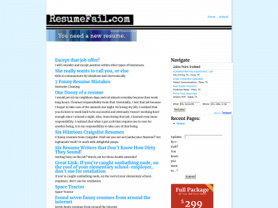 resumefail.com snapshot