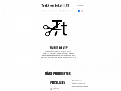 trykkogtekstil.no snapshot