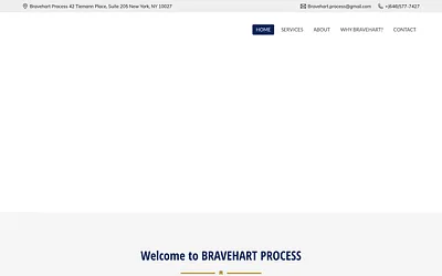bravehartprocess.com snapshot