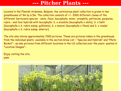 pitcherplants.be snapshot