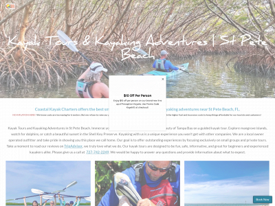 www.coastalkayakcharters.com snapshot
