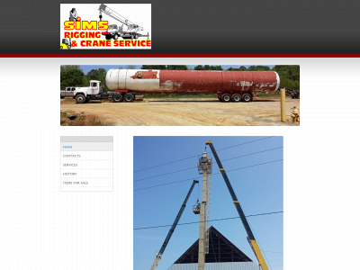 simsriggingandcrane.com snapshot