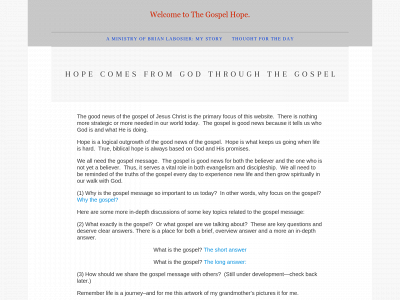 thegospelhope.org snapshot