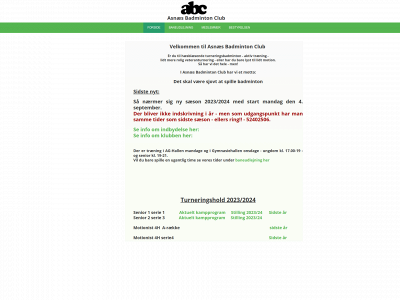 asnaesbadmintonclub.dk snapshot